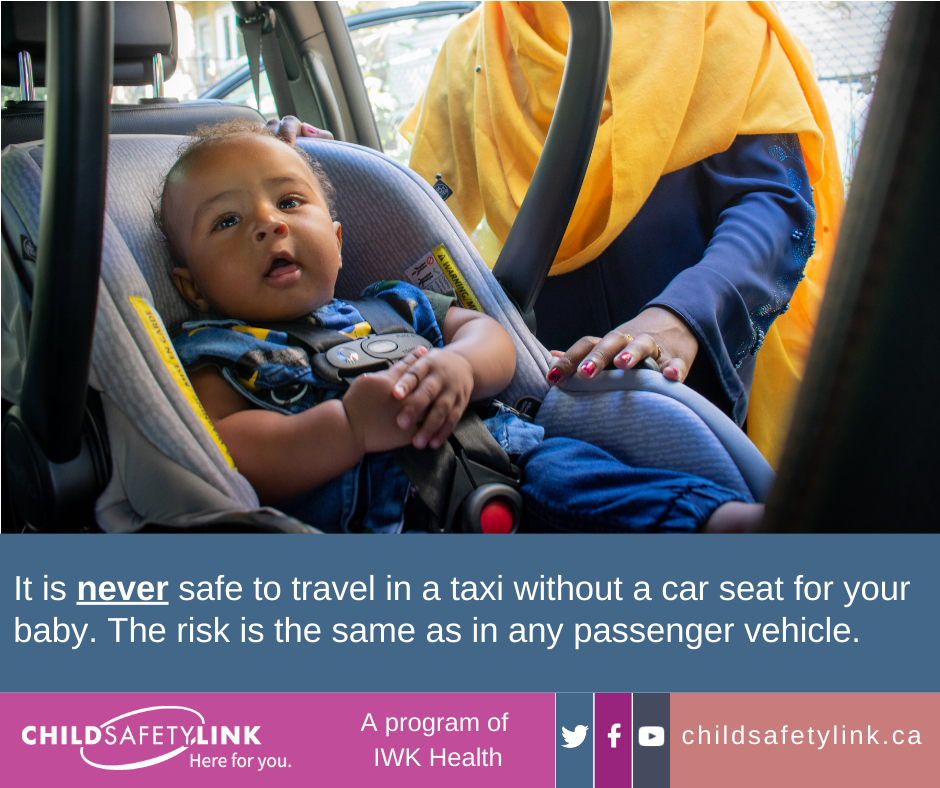 Always use a car seat in a taxi